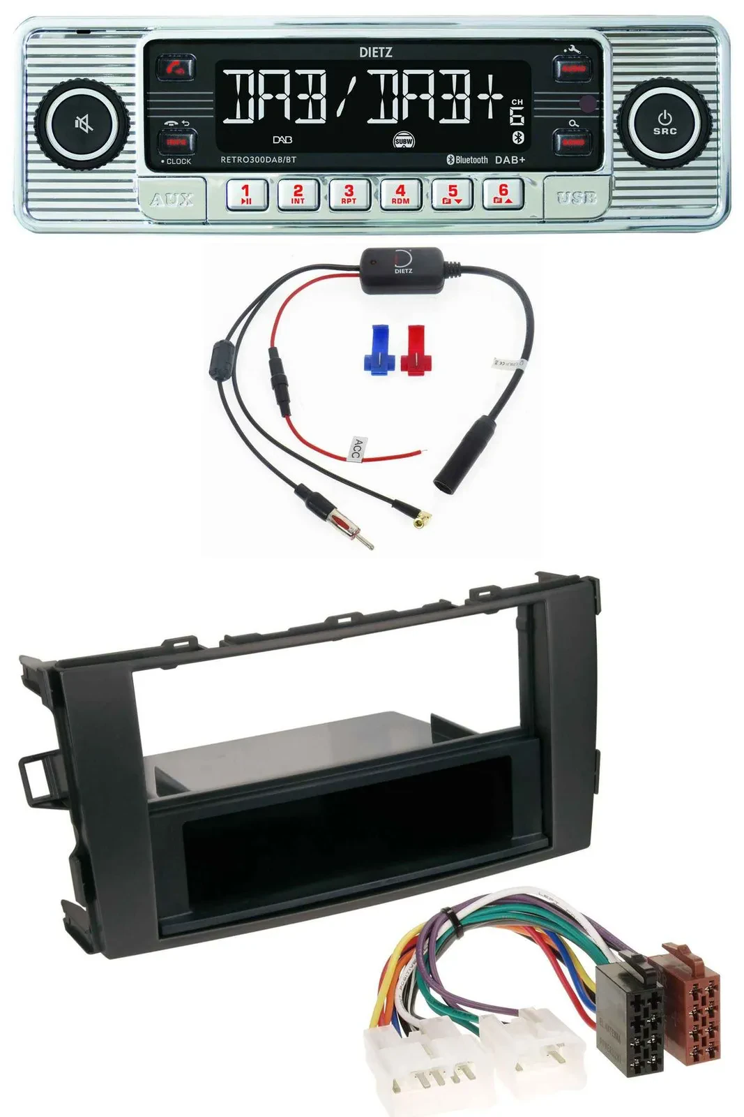 Dietz DAB USB MP3 Bluetooth Autoradio für Toyota Auris (ab 2007)