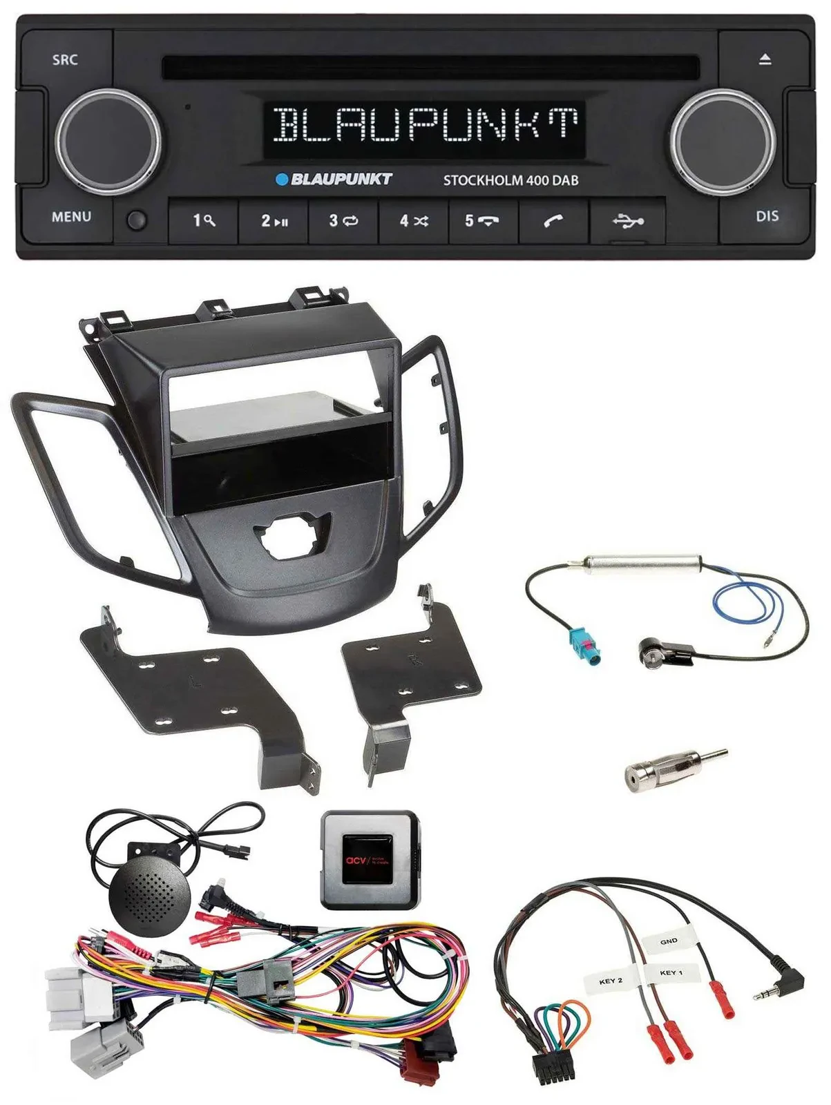 Автомагнитола Blaupunkt для Ford Fiesta 2010–2013 Bluetooth, DAB, CD, USB