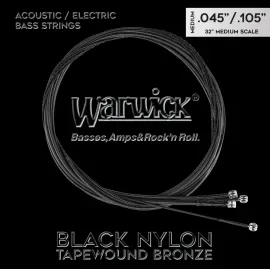 Струны для акустической бас-гитары Warwick Black Nylon Tapewound Bronze Medium 45-105