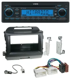 VDO AUX MP3 1DIN CD USB Autoradio für Kia Sportage 3 SL 10-15 schwarz