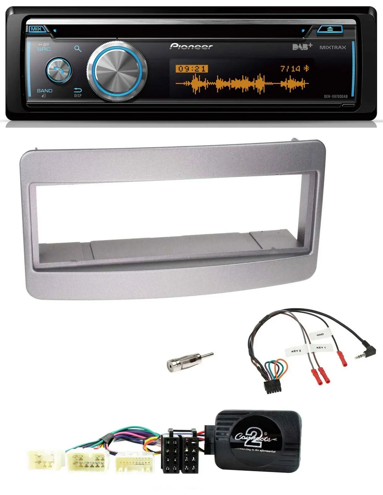 Автомагнитола Pioneer DAB USB CD Bluetooth для Toyota RAV4 2001–2006, тёмный