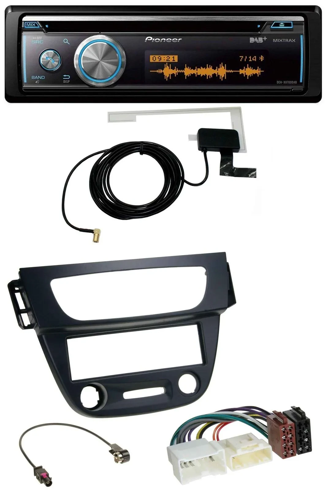 Pioneer Bluetooth DAB MP3 USB CD Autoradio für Renault Megane 3 09-14 schwarz