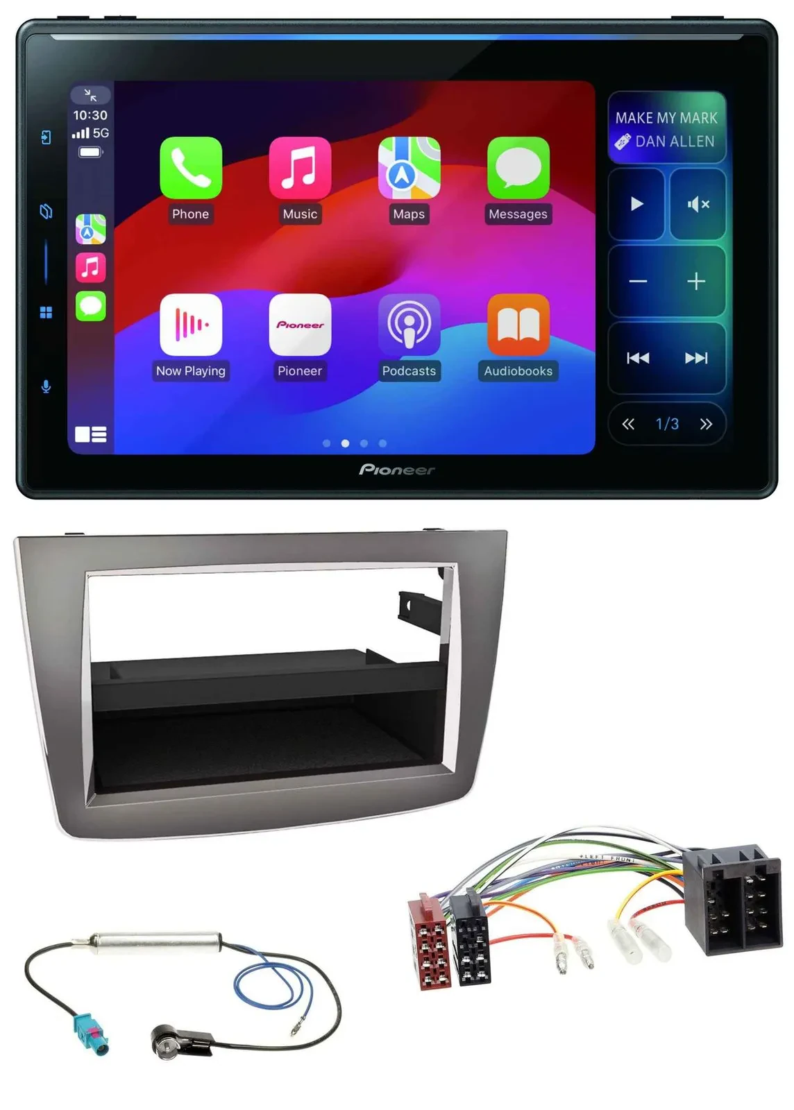 Pioneer Bluetooth DAB MP3 USB Autoradio für Alfa Romeo MiTo 955 08-14 ISO dunkel