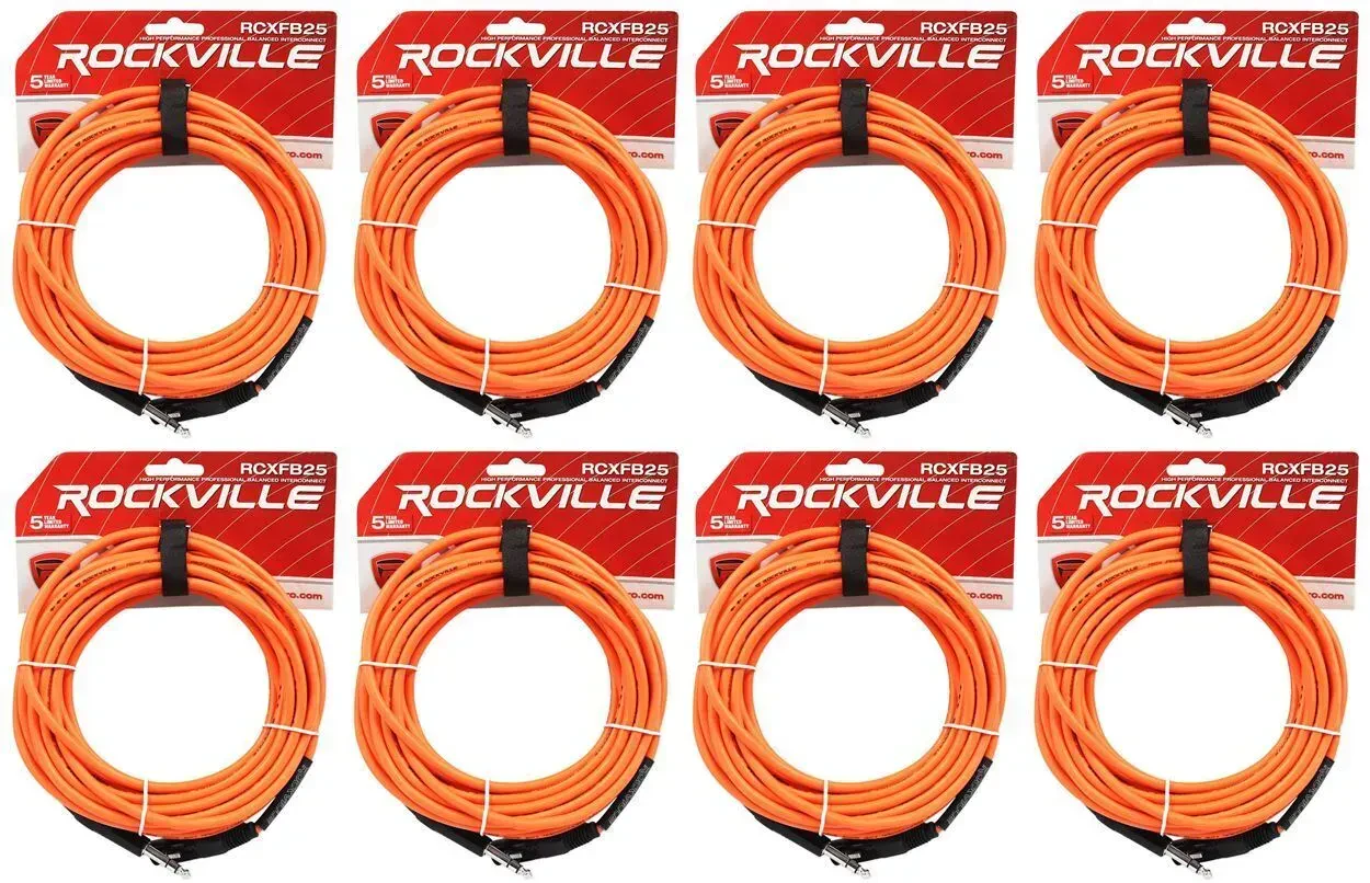 Коммутационный кабель Rockville RCXFB25O Orange 7.6 м (8 штук)