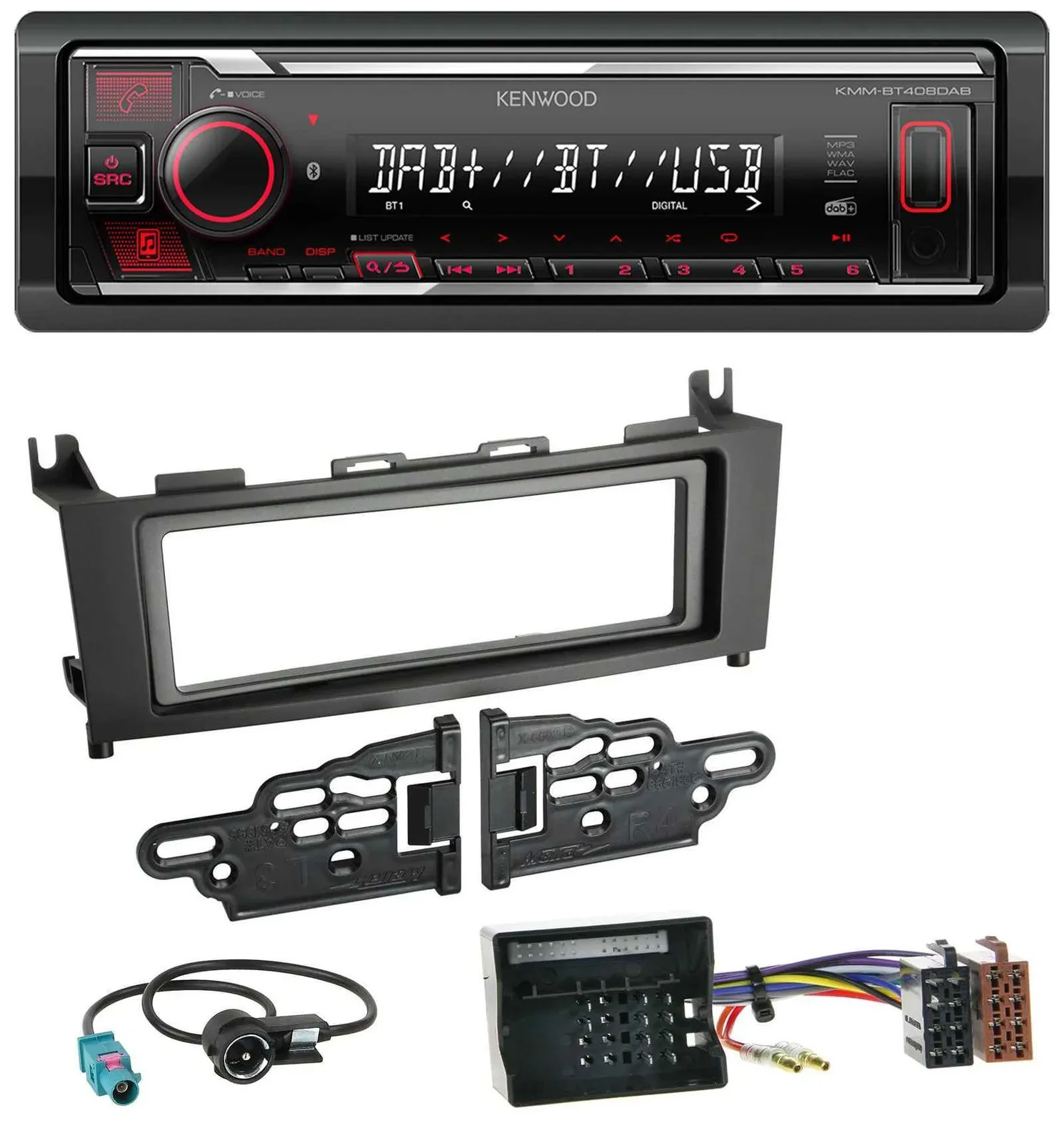 Kenwood MP3 Bluetooth USB DAB Autoradio für Mercedes GLK (2008-2012)
