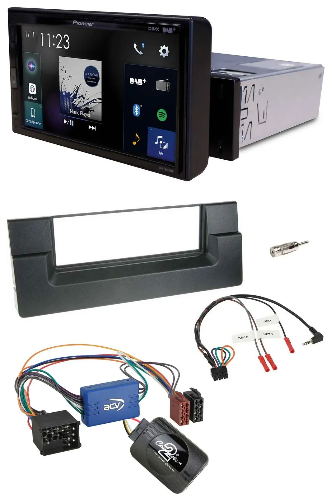 Pioneer DAB Lenkrad Bluetooth USB Autoradio für BMW 5er E39 1996-2004 Aktivsyste