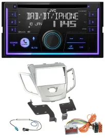 JVC MP3 USB 2DIN DAB Bluetooth CD Autoradio für Ford Fiesta 08-10 silber