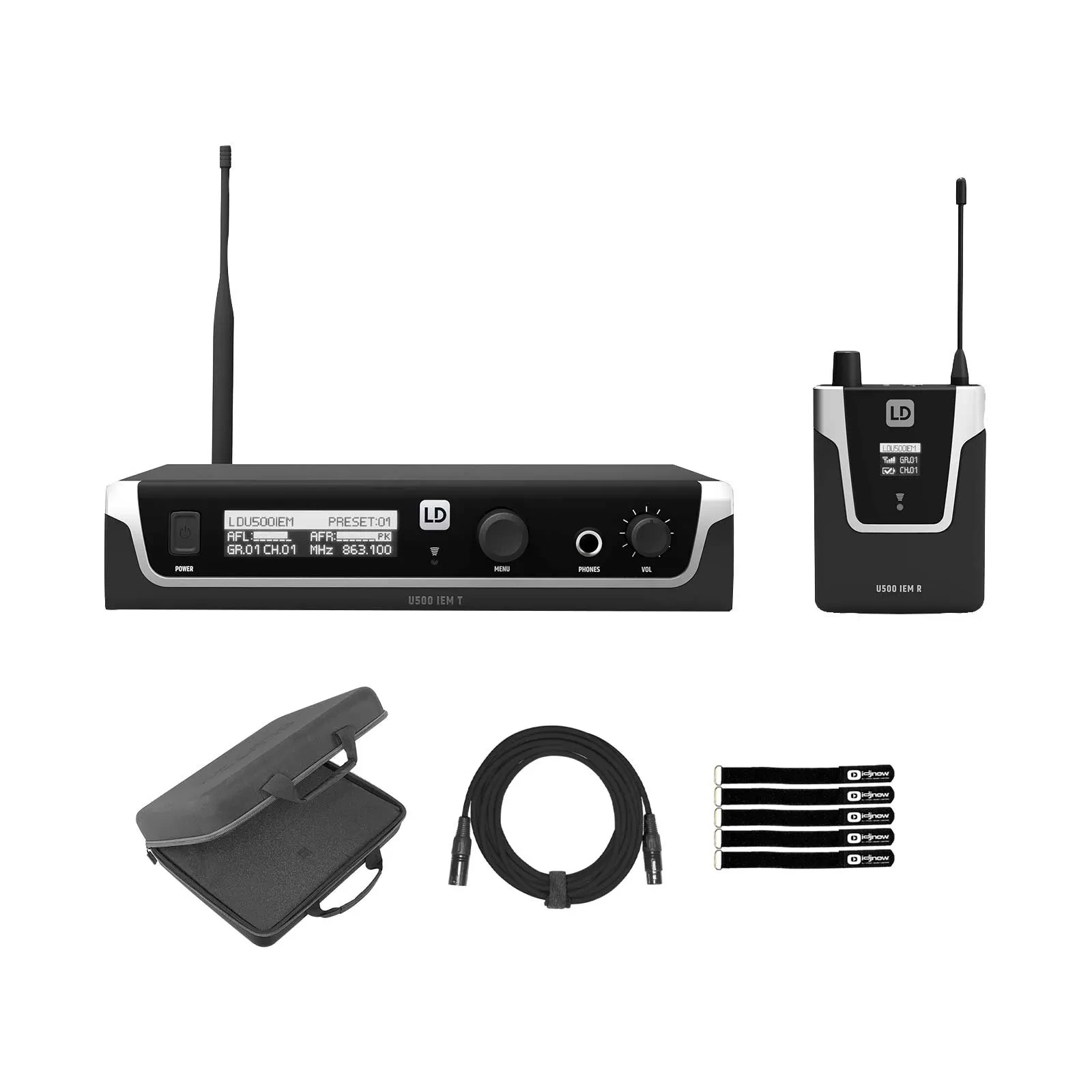 LD Systems U505.1 IEM US In-Ear Monitoring System with Case Package
