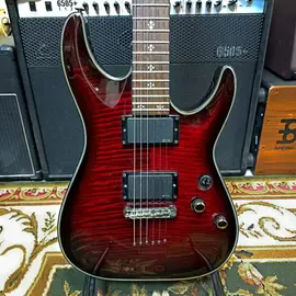 Электрогитара Schecter Damien Elite-6 CRB HH Transparent Red Indonesia 2014