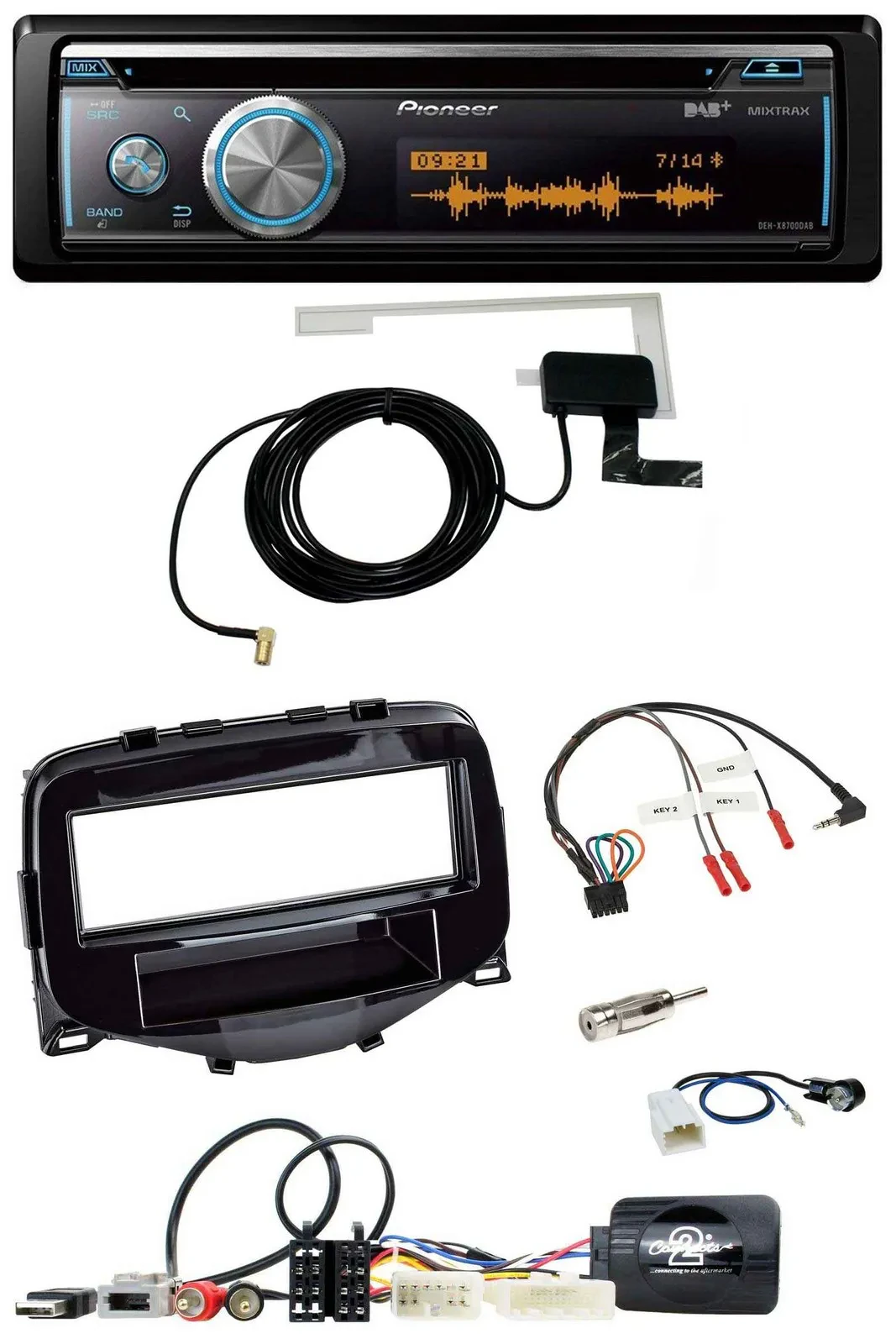 Pioneer Bluetooth DAB Lenkrad USB CD Autoradio für Toyota Aygo 2014-2021