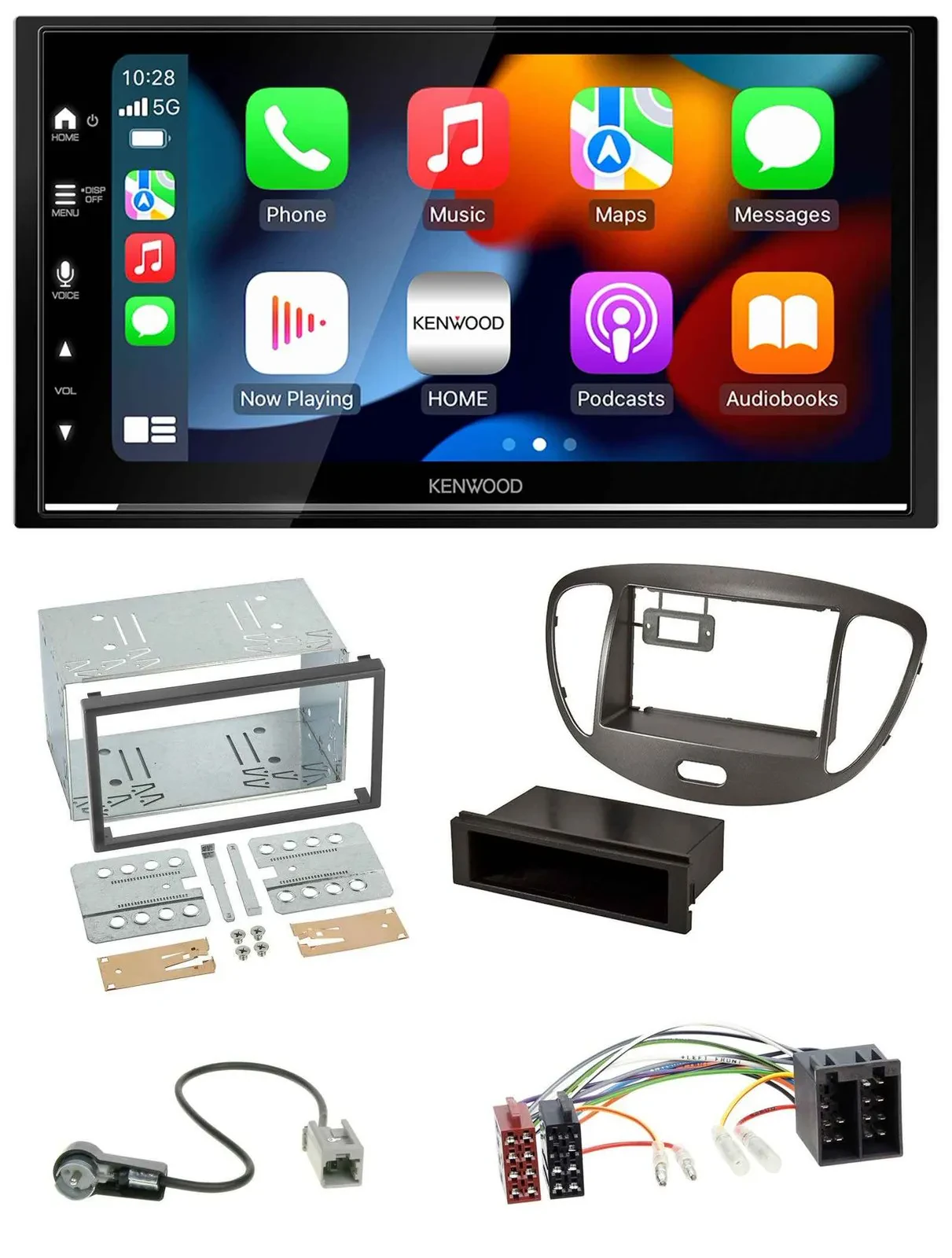 Kenwood DAB USB Bluetooth 2DIN MP3 Autoradio für Hyundai i10 2008-13 dunkelsilbe