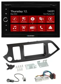 Blaupunkt MP3 DVD Bluetooth DAB 2DIN USB Autoradio für Kia Picanto ab 11 ohne St