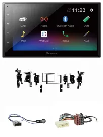 Pioneer USB Bluetooth DAB 2DIN MP3 Autoradio für Nissan Micra 2013-2017 schwarz