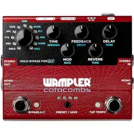 Wampler Catacombs Reverb and Delay Effects Pedal Red