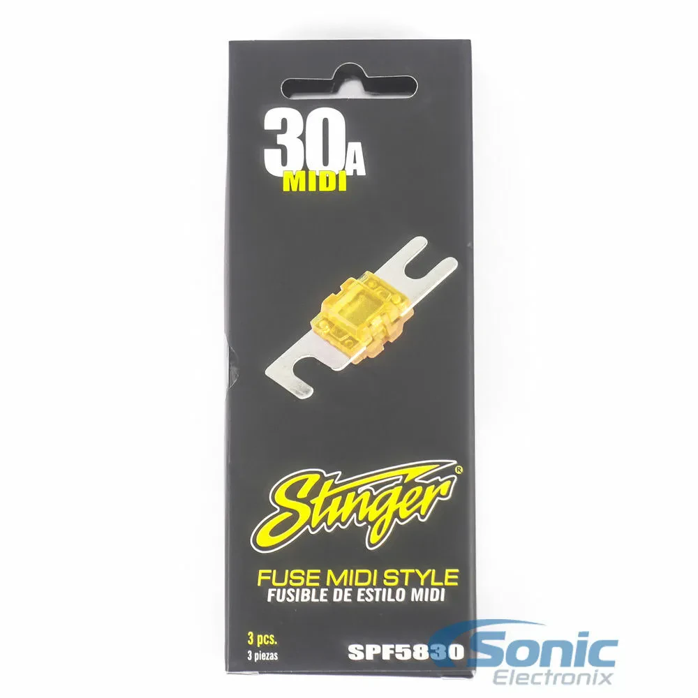 NEW STINGER PLATINUM HPM SPF5830 30 AMP MIDI FUSE 3 PACK SHOC-KROME CHROME NR