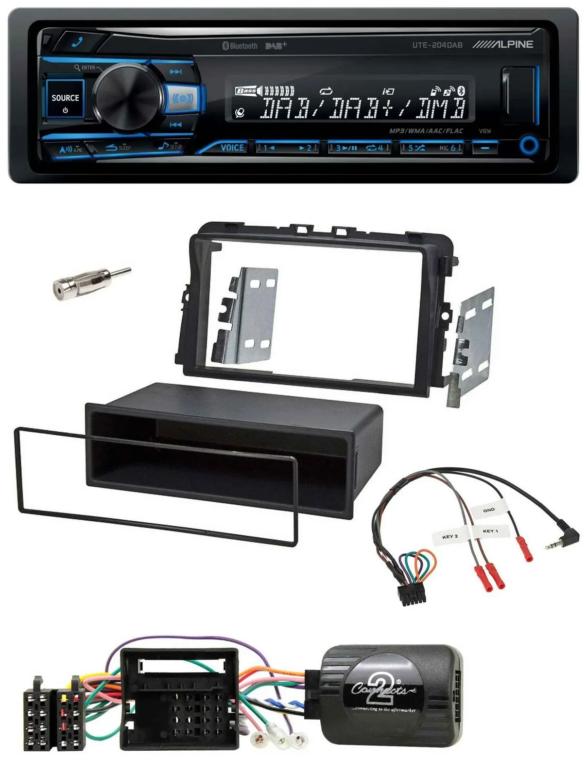 Автомагнитола Alpine USB, Bluetooth, DAB, управление с руля для Opel Vivaro Combi/Kasten 2011-201