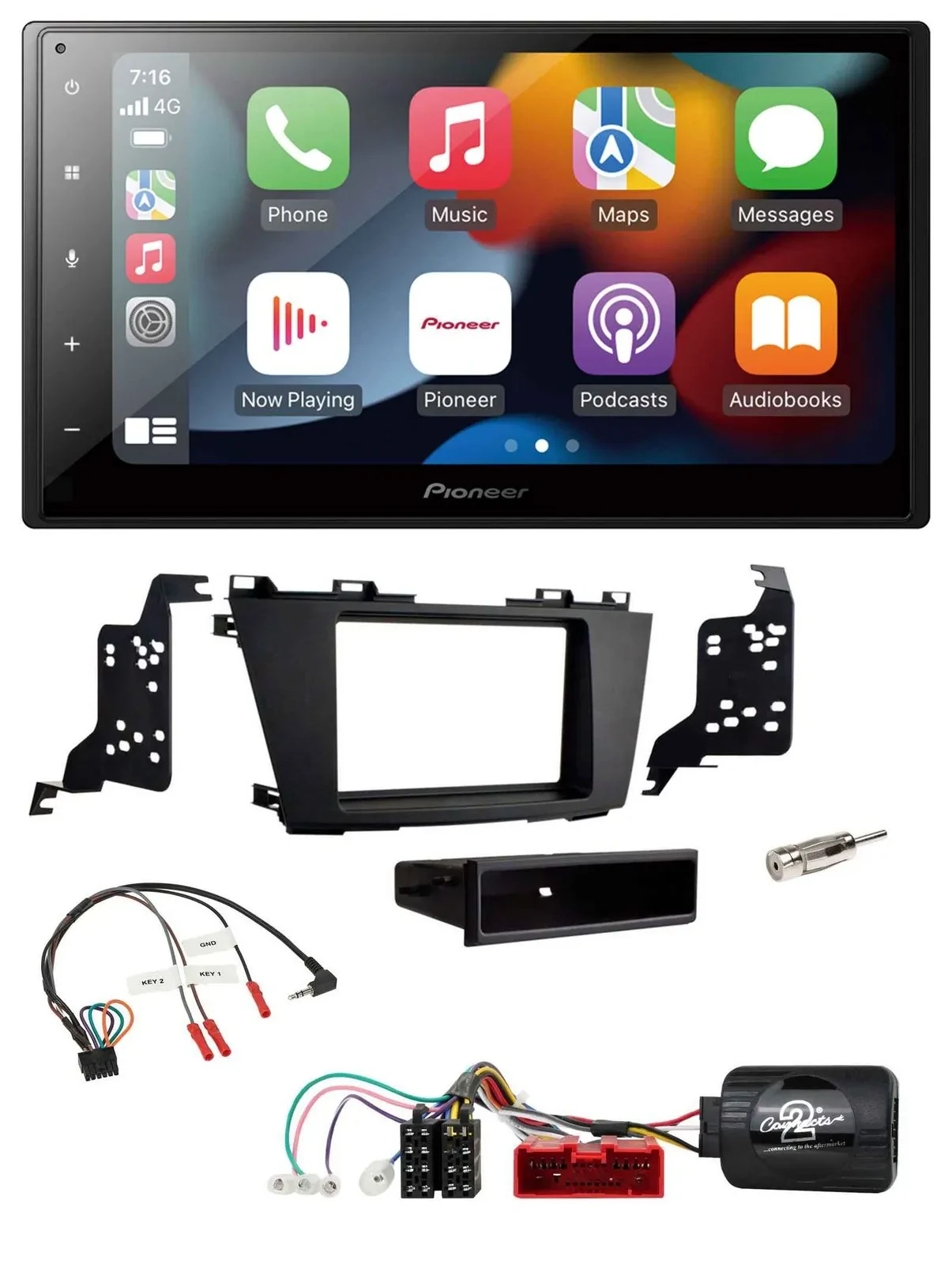 Pioneer DAB Bluetooth 2DIN USB Lenkrad Autoradio für Mazda 5 2010-2015
