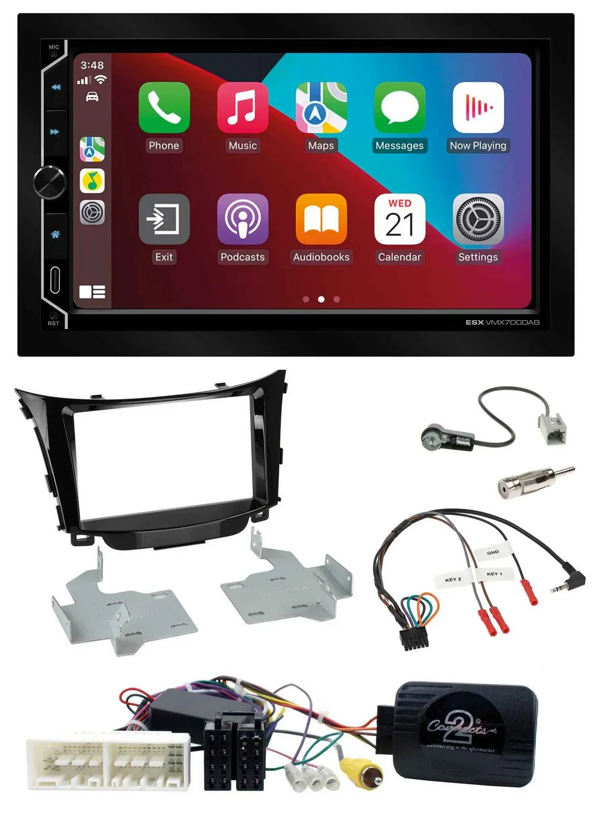 ESX 2DIN DAB USB Lenkrad Bluetooth Autoradio für Hyundai I30 ab 2017