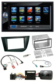 Blaupunkt Lenkrad USB Bluetooth TMC 2DIN Navigation für Seat Leon 2005-2009 schw