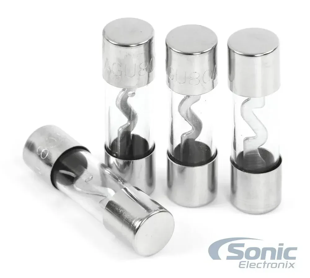 Belva BAGU80 4-Pack 80A Nickel-Plated AGU Fuses - 80 Amp