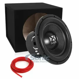 NVX VCW122 12" Dual Subwoofer + Single 12" Sealed Sub Enclosure + Speaker Wire