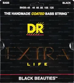 Струны для 5-струнной бас-гитары DR Strings Black Beauties BKB5-45 45-125