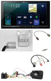 Автомагнитола Pioneer для Dacia (с 2012) 2DIN, Bluetooth, USB, DAB, светло-серебристая