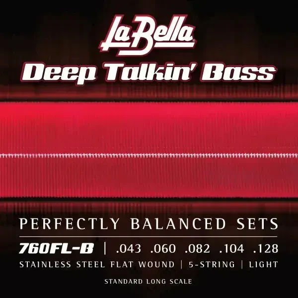 Струны для бас-гитары La Bella 760FS-B Deep Talkin’ Bass Flatwound, нержавеющая сталь, 5-String, 45-128