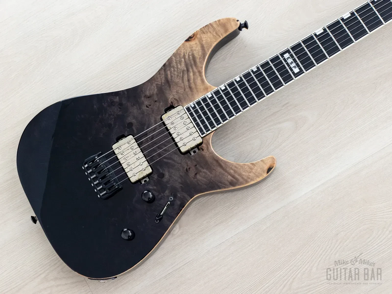 Б/У Электрогитара ESP E-II M-II NT Buckeye Burl Maple, Bare Knuckle Aftermath Tyger, с кейсом (2019)