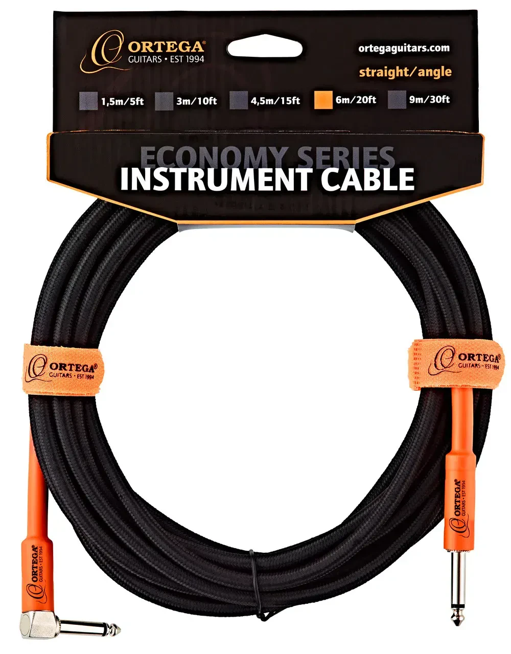 Инструментальный кабель Ortega OECI-20 Black 6 м