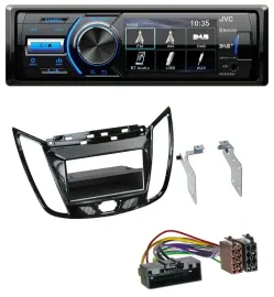 JVC Bluetooth MP3 USB DAB Autoradio für Ford C-Max Kuga Klavierlack schwarz