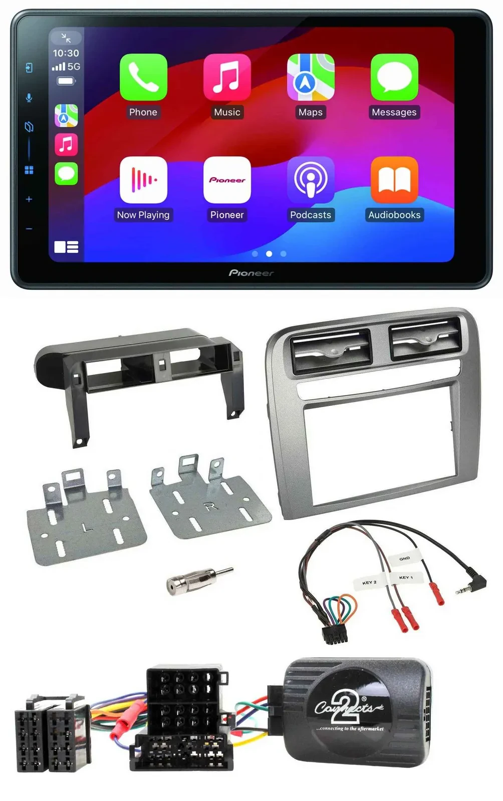 Pioneer Bluetooth 2DIN USB Lenkrad DAB Autoradio für Fiat GrandePunto 05-06 anth