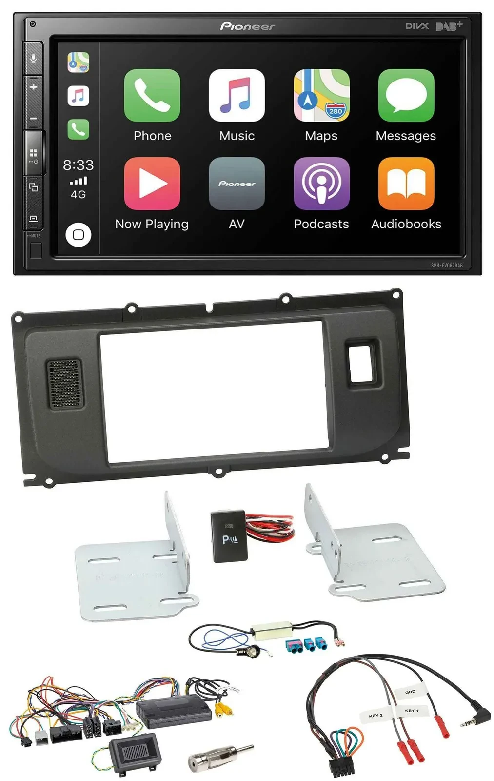 Pioneer USB Lenkrad DAB 2DIN Bluetooth Autoradio für Land Rover Evoque 2011-2013