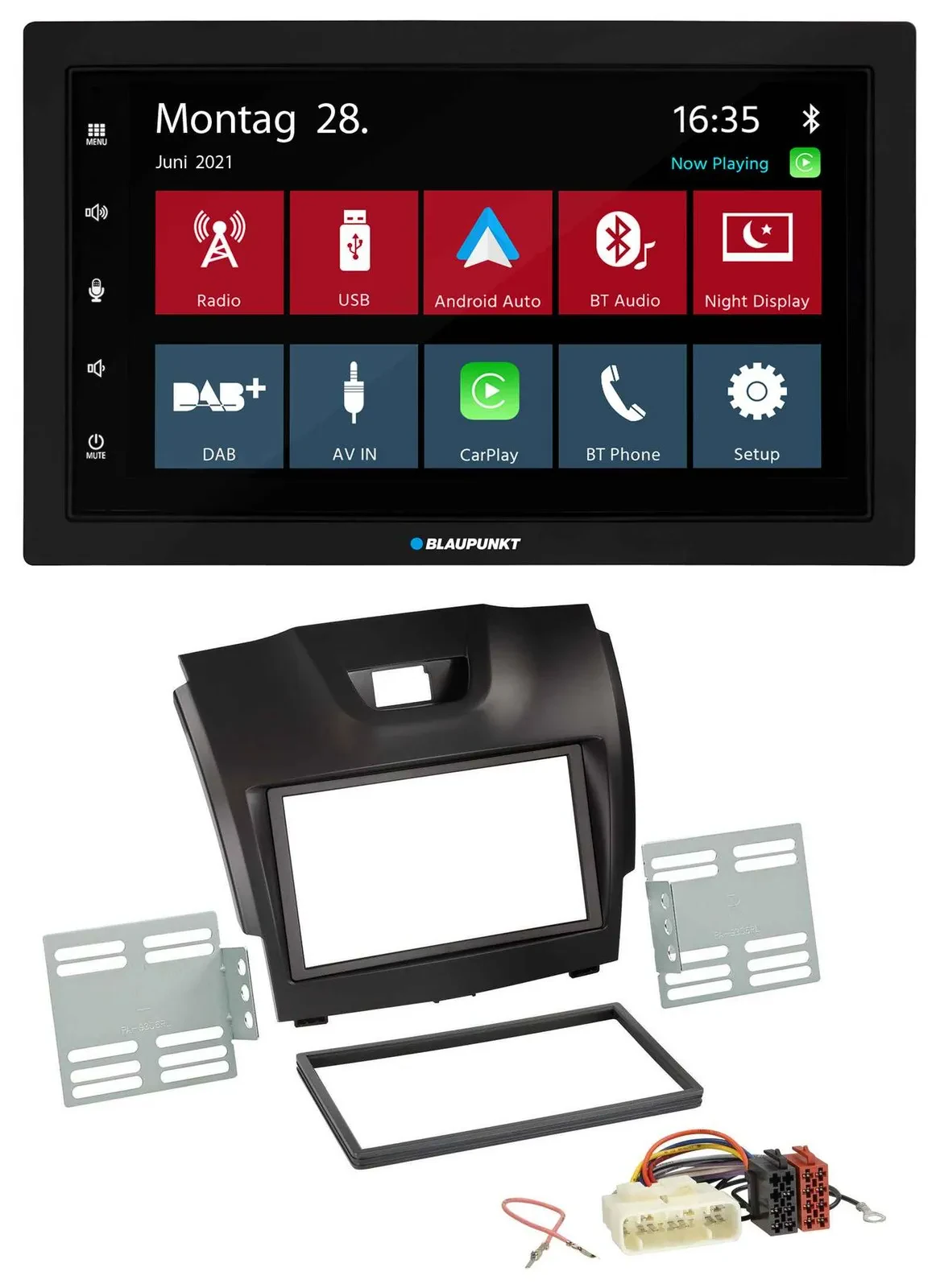 Blaupunkt MP3 Bluetooth DAB 2DIN USB Autoradio für Isuzu D-Max ab 2012 dunkelgra