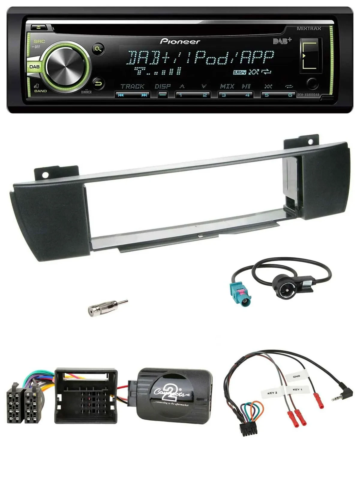 Pioneer DAB USB MP3 Lenkrad CD Autoradio für BMW X3 E83 2004-2010 mittig