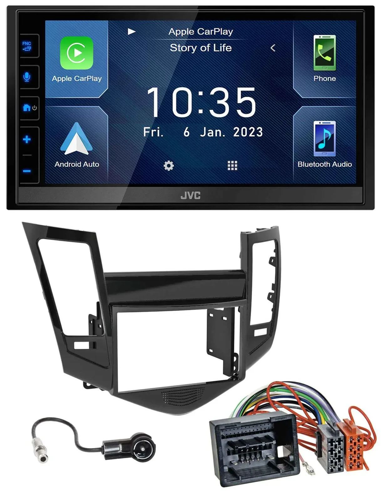JVC DAB Bluetooth MP3 USB 2DIN Autoradio für Chevrolet Cruze ab 2009