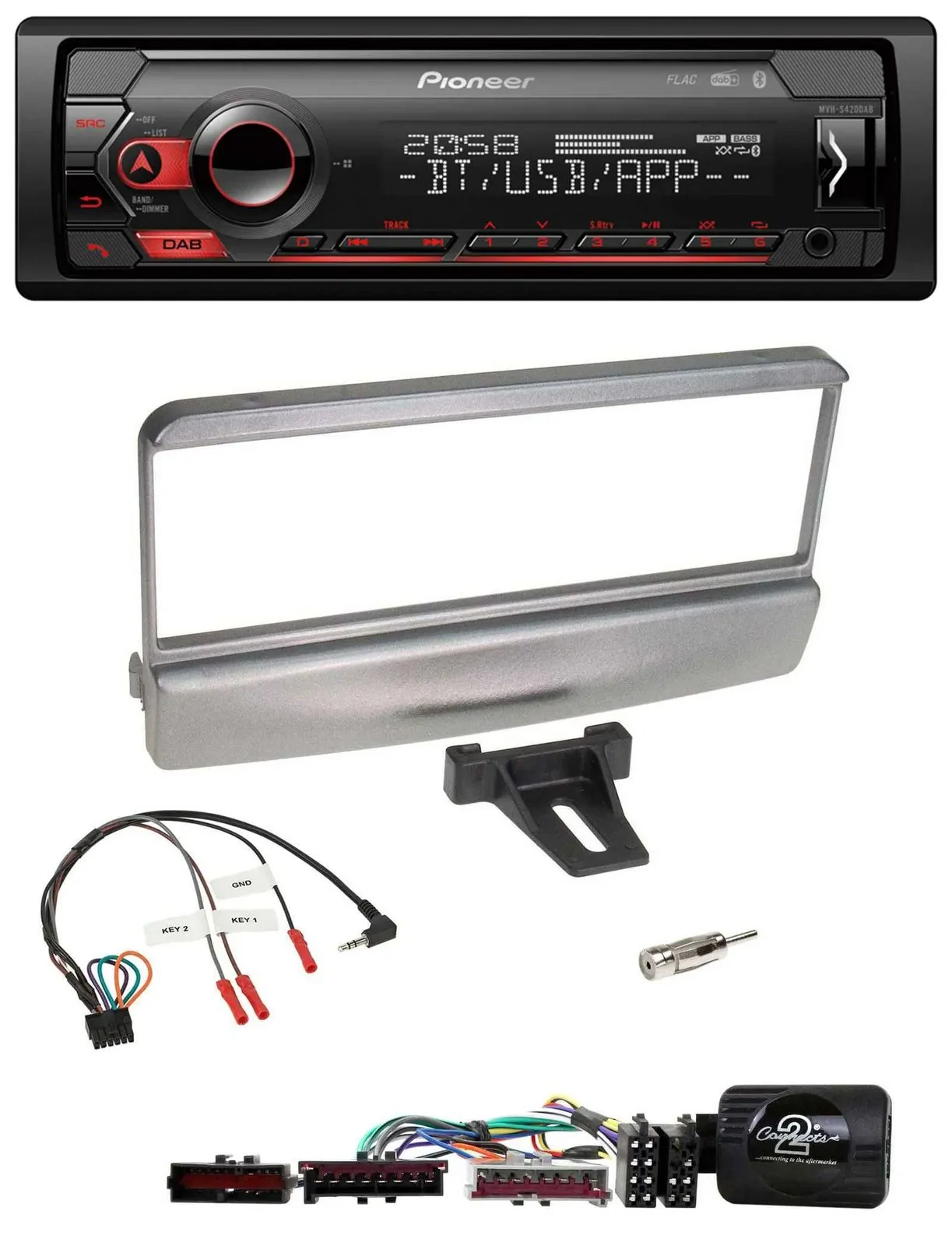 Pioneer Lenkrad USB DAB Bluetooth Autoradio für Ford Escort Focus silber