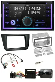 JVC Lenkrad USB 2DIN DAB Bluetooth CD Autoradio für Seat Altea Toledo schwarz