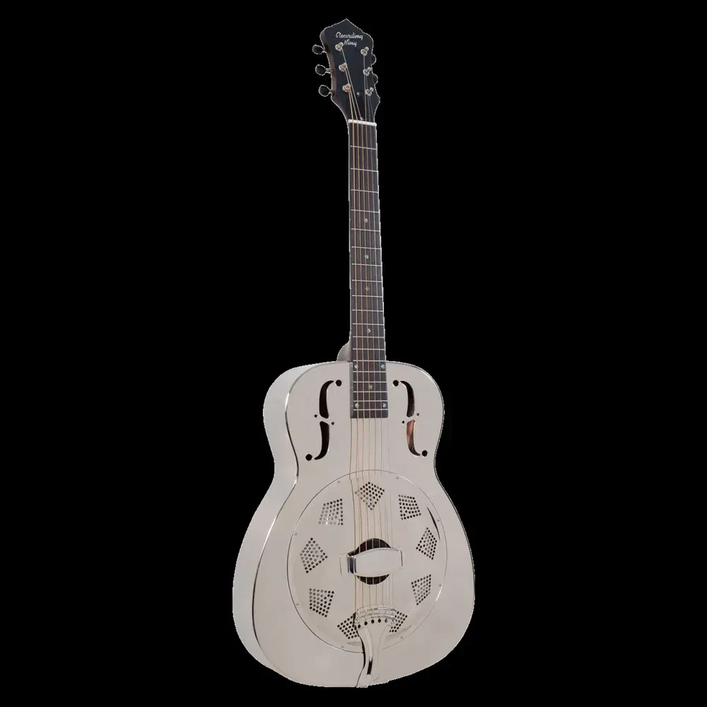 Recording King Model RM-998-R Metal Body Style O Resonator Guitar Nickel-Plated