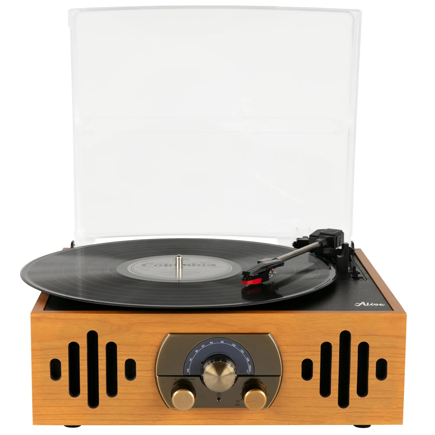 Виниловый проигрыватель Alive Audio QUATTRO LP Light Wood с FM-радио