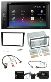 Pioneer Bluetooth Lenkrad USB 2DIN DAB DVD Autoradio für Opel Corsa C schwarz
