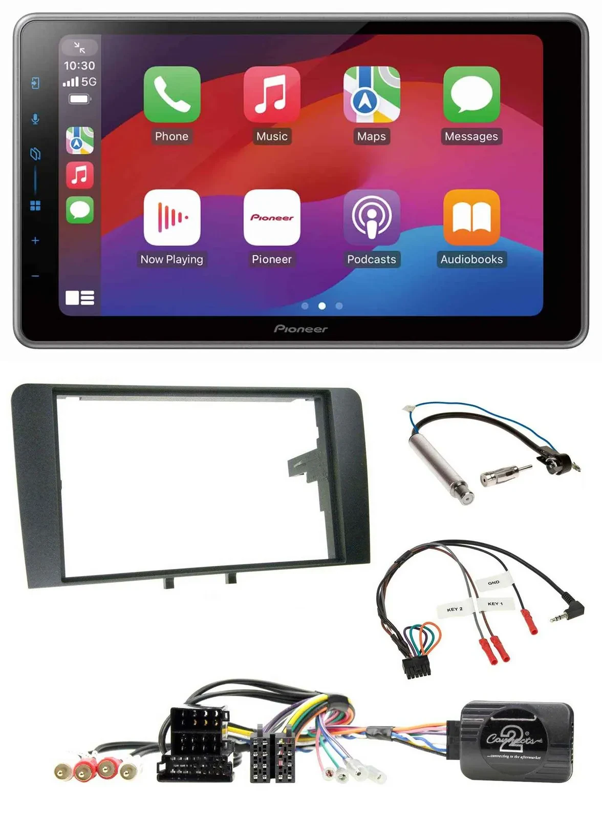 Pioneer Lenkrad USB DAB Bluetooth 2DIN Autoradio für Audi A3 Symphony ISO 8P 200