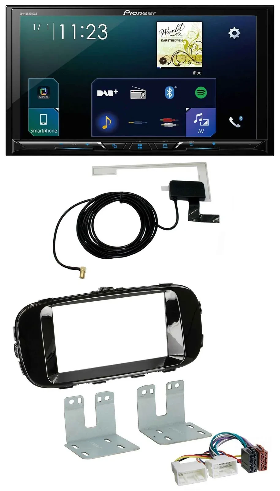 Pioneer 2DIN DAB USB MP3 Bluetooth Autoradio für Kia Soul PS ab 14 piano-schwarz