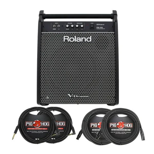 Roland PM-200 Compact Electronic V-Drum Set Monitor with Mixer and Cables