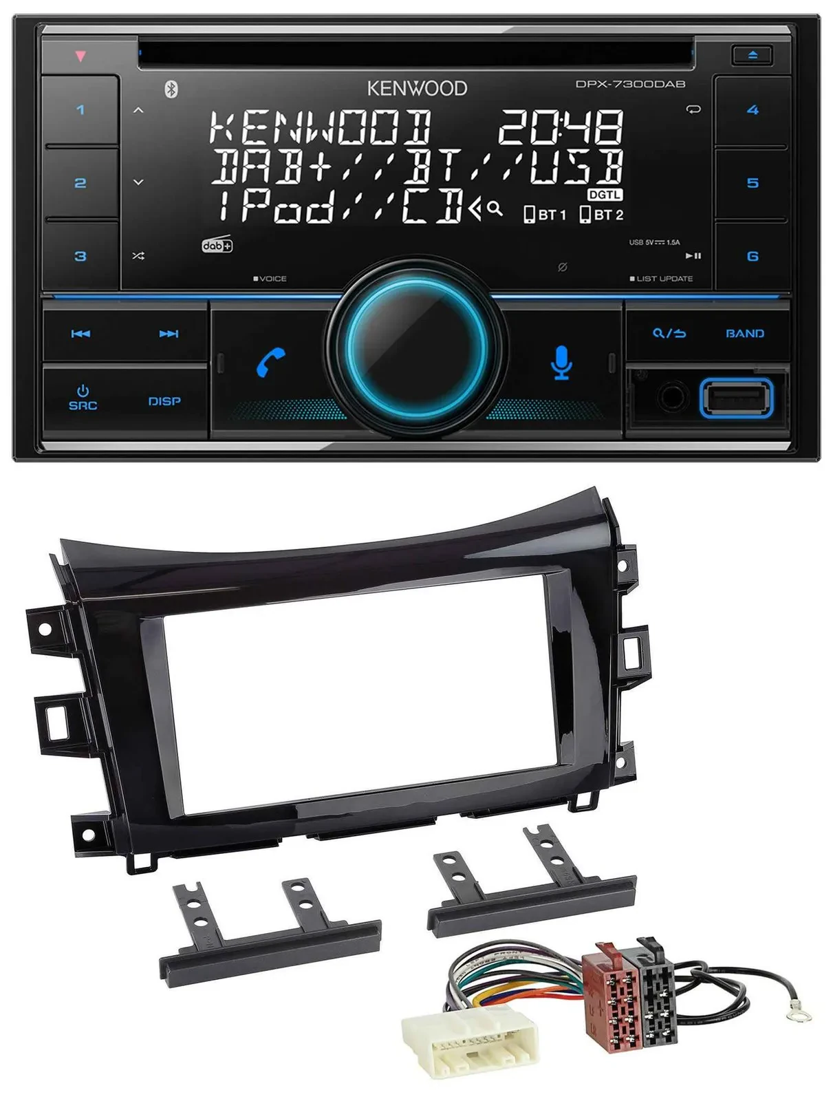 Kenwood CD 2DIN DAB USB MP3 Bluetooth Autoradio für Nissan Navara (ab 16)