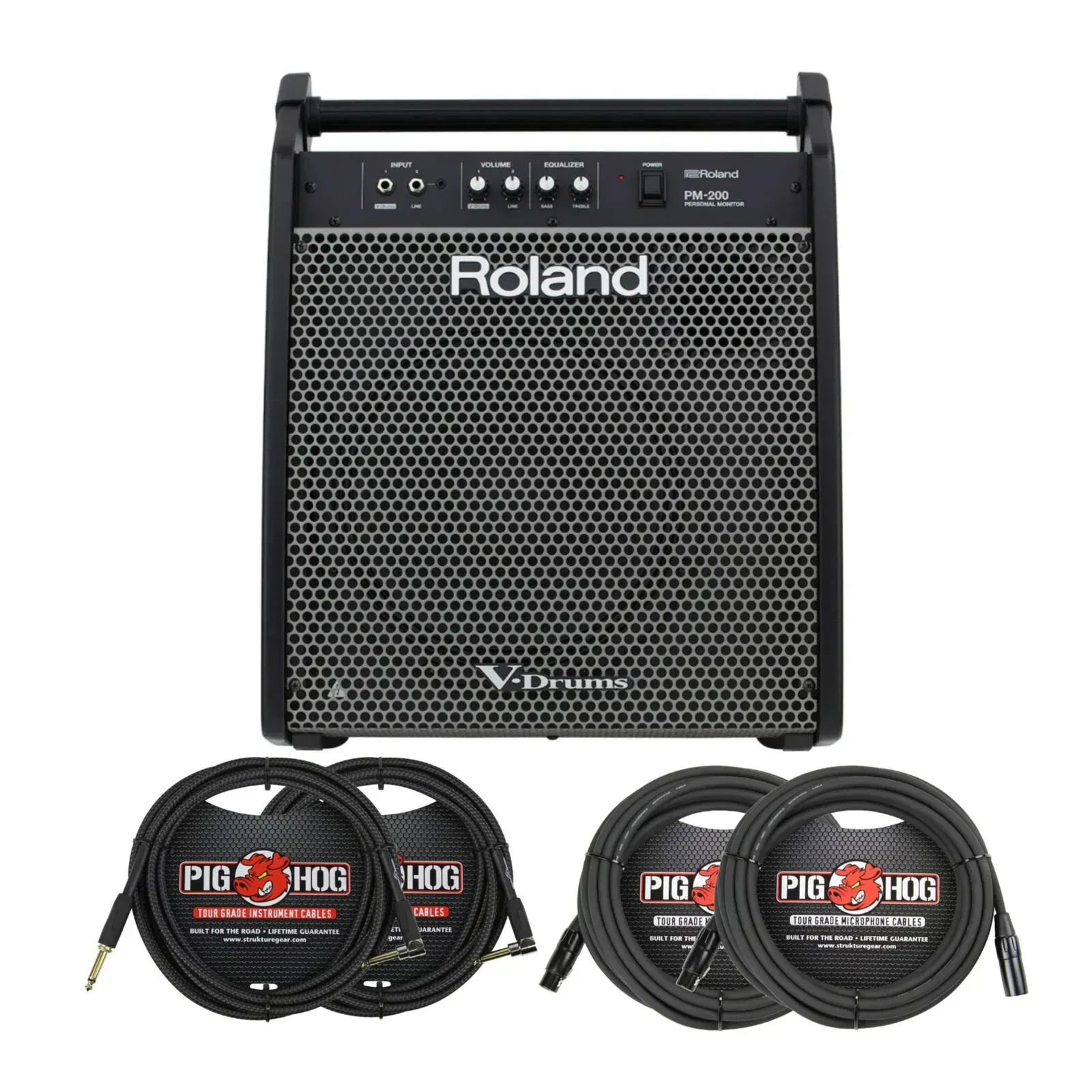 Roland PM-200 Compact Electronic V-Drum Set Monitor with Mixer and Cables