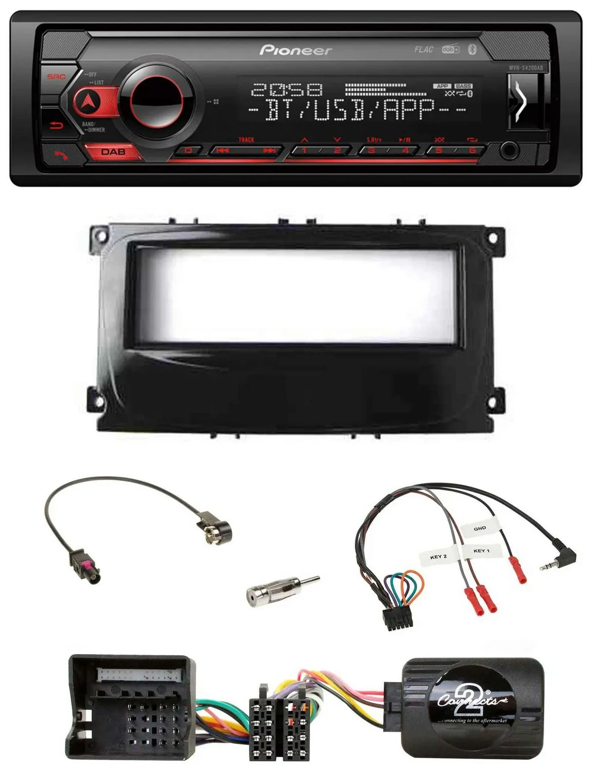 Pioneer Lenkrad USB DAB Bluetooth Autoradio für Ford Focus ab 07 Galaxy C-Max sc