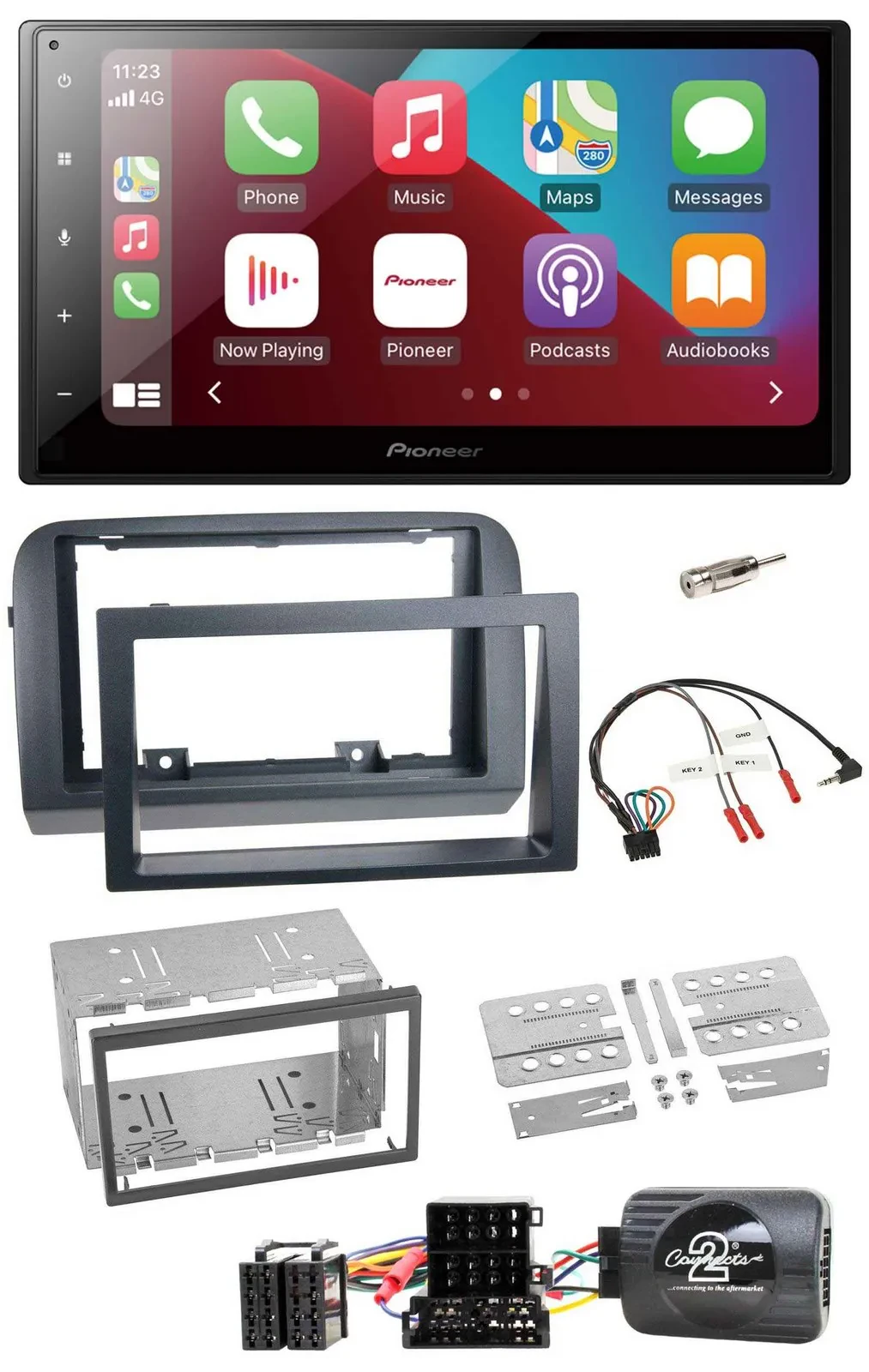 Pioneer USB Lenkrad DAB 2DIN Bluetooth Autoradio für Fiat Croma 2005-2010