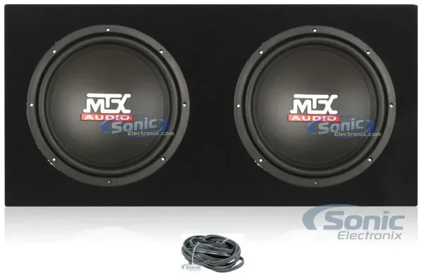 2) MTX Terminator TN12-02 12” 800W Car Subwoofers + Sealed Sub Box Enclosure