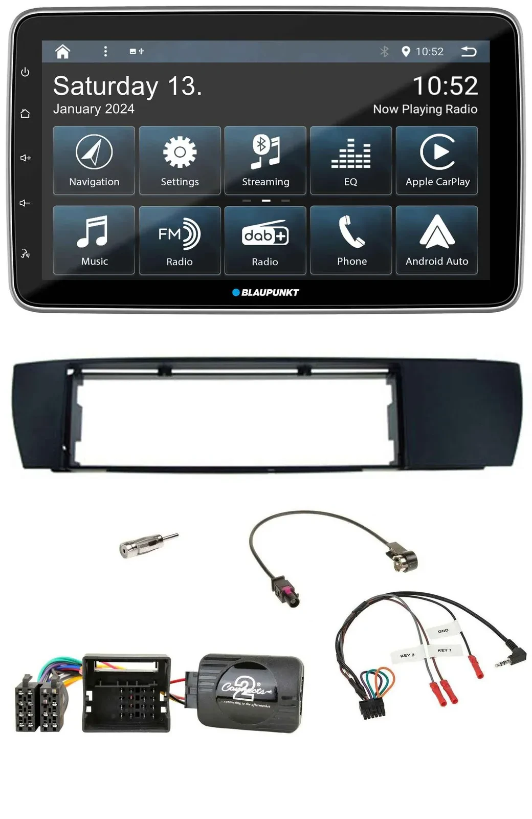 Blaupunkt USB DAB SD Lenkrad Bluetooth Autoradio für BMW X3 04-10 E83 seitlich